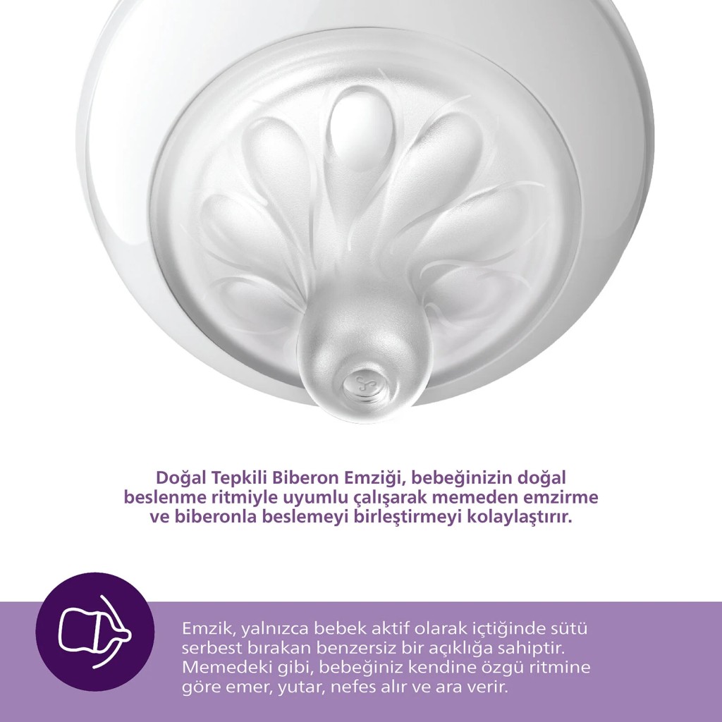 Doğal Tepkili Natural Response 2'Li Biberon Emziği No:2 0+ Ay