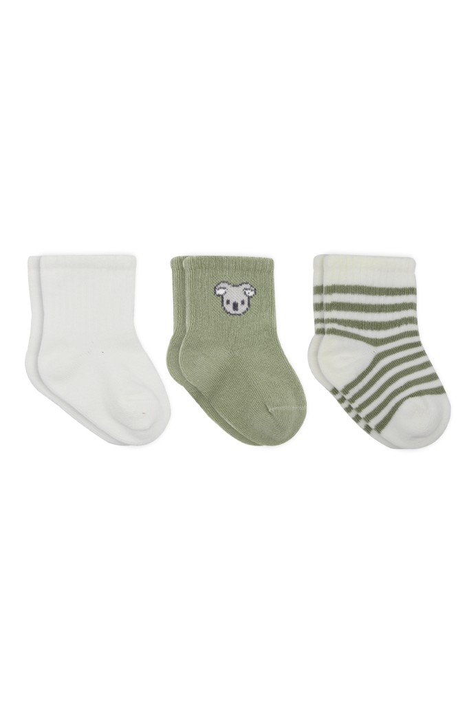 Koala Boy 3'lü Penye Soket Çorap 10133 Ekru · Beden: 0-3 Ay · Renk: Ekru