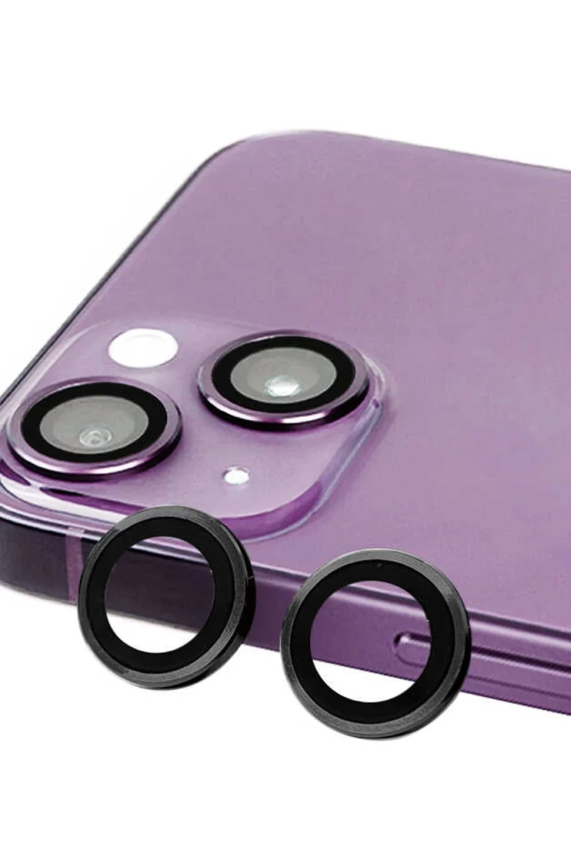 Apple iPhone 14 Uyumlu Raze Metal Kamera Lens - Siyah
