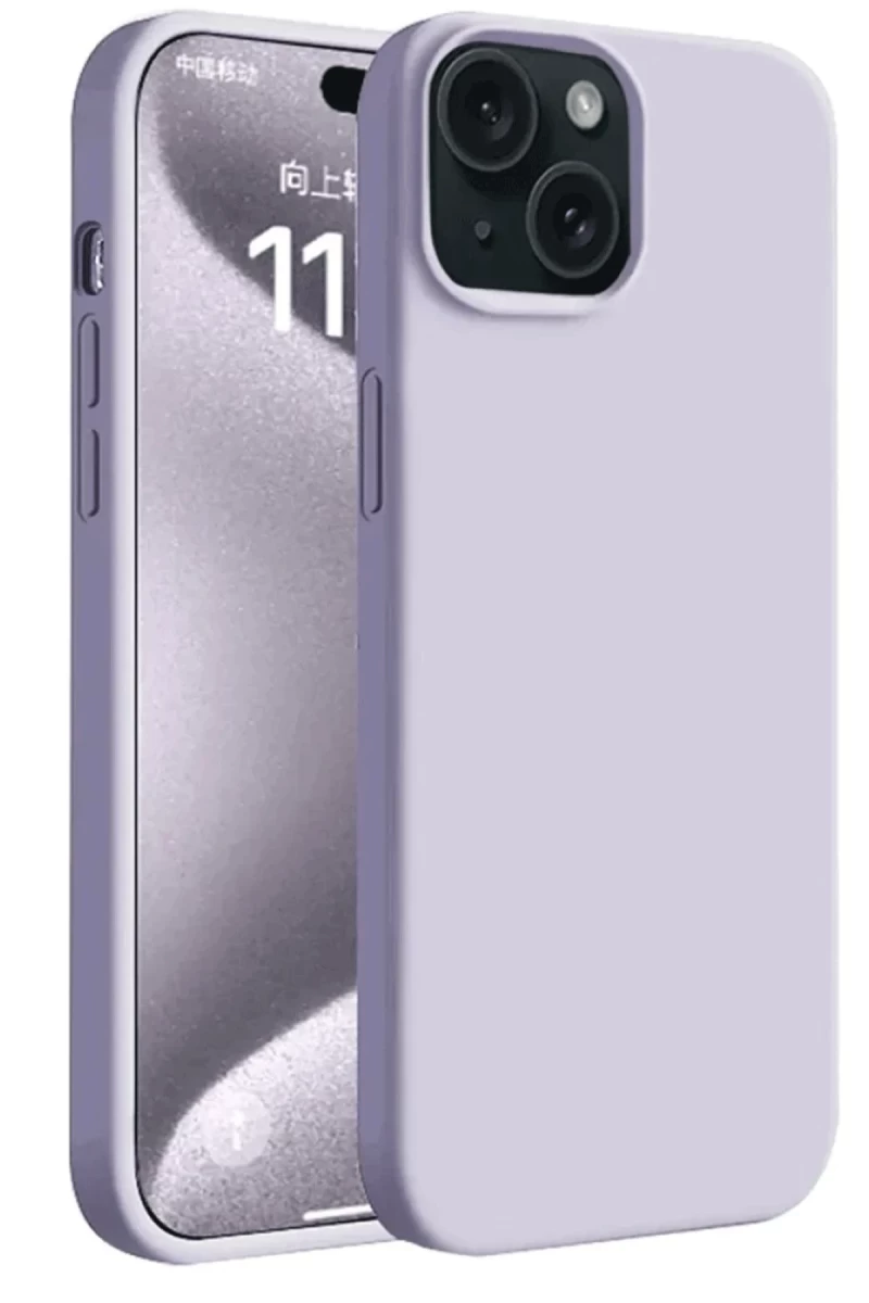 Apple iPhone 15 Plus Uyumlu Kılıf First Silikon - Lila