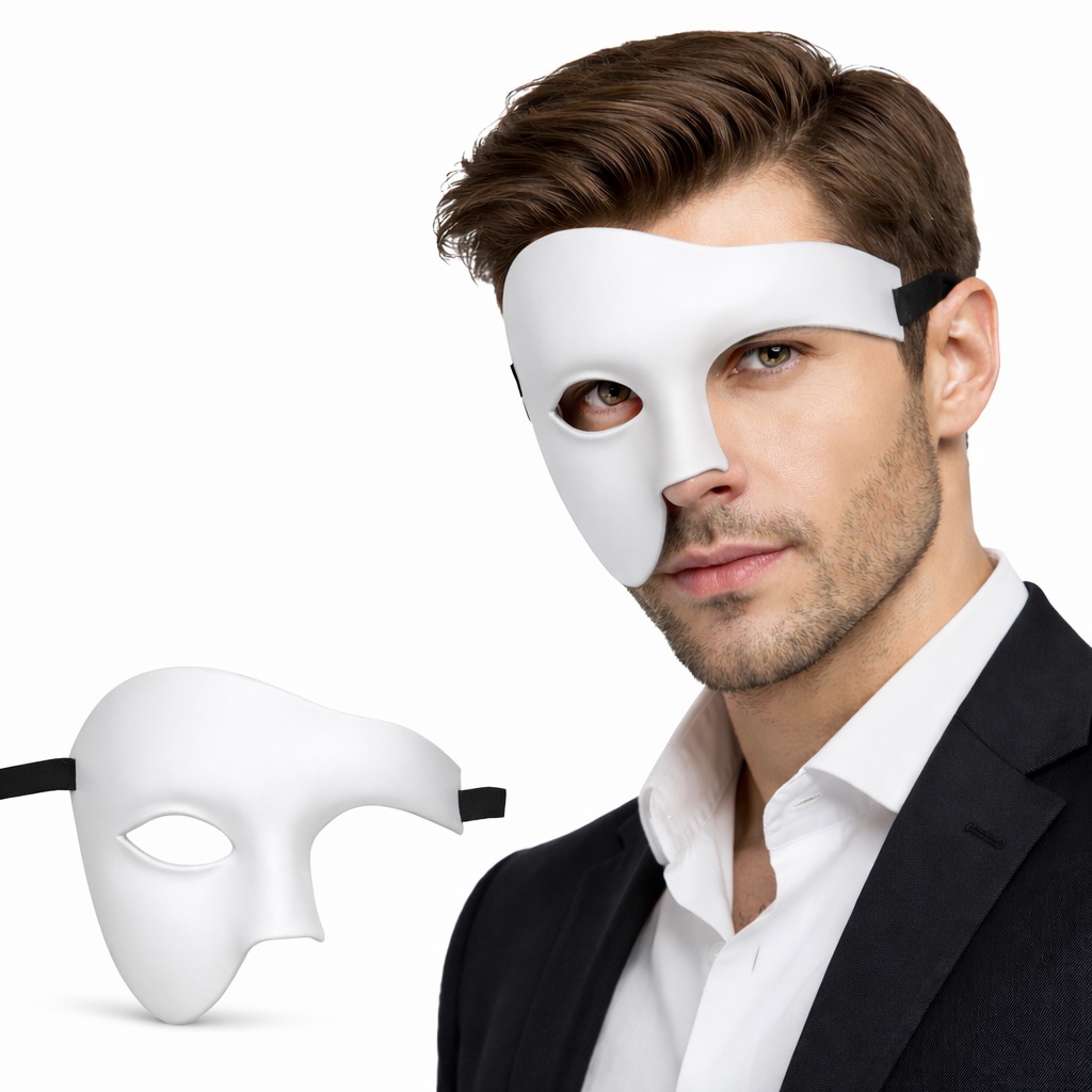 Beyaz Yarım Erkek Maske ? Phantom Parti & Balo Maskesi
