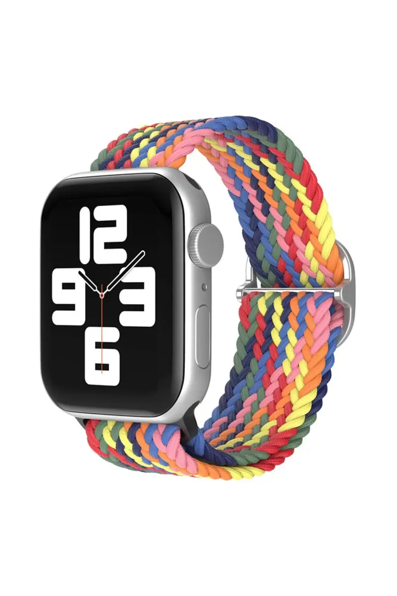 Apple Watch 42mm Uyumlu Star Kordon - Siyah-Kırmızı-Sarı