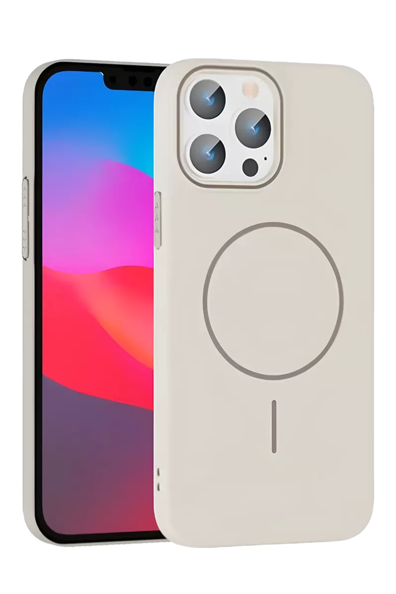 Joko Apple iPhone 15 Pro Max Uyumlu Broş Magsafe Kapak - Krem