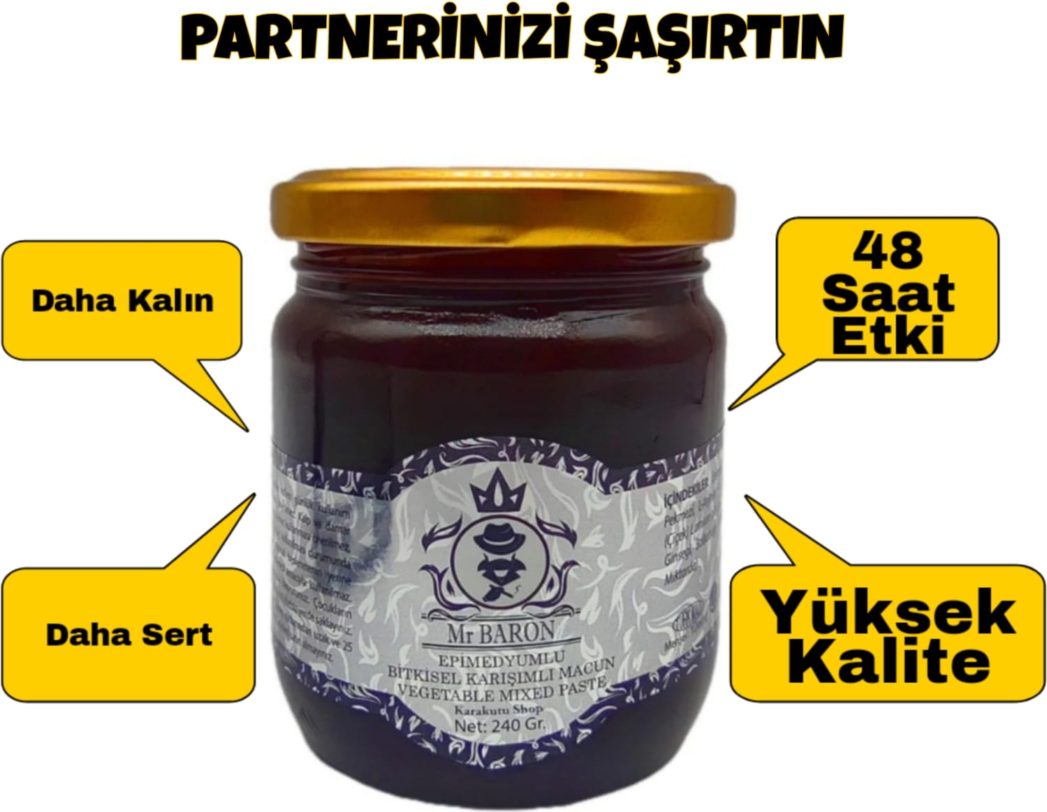 Erkeklere Özel Sertleştırıcılı Performanse Macunu Özel Üretim 240 gr
