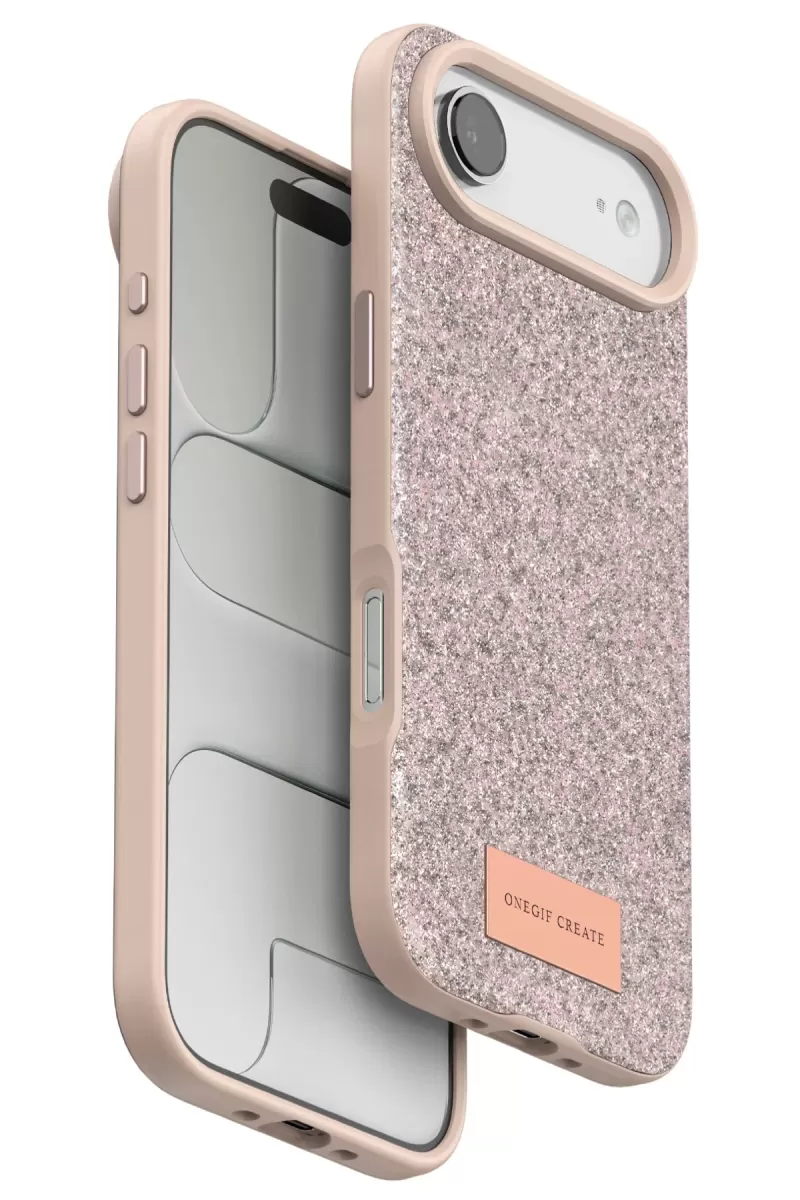Onegif Apple iPhone 17 Uyumlu Air Uyumlu Bright Simli Kapak - Pembe