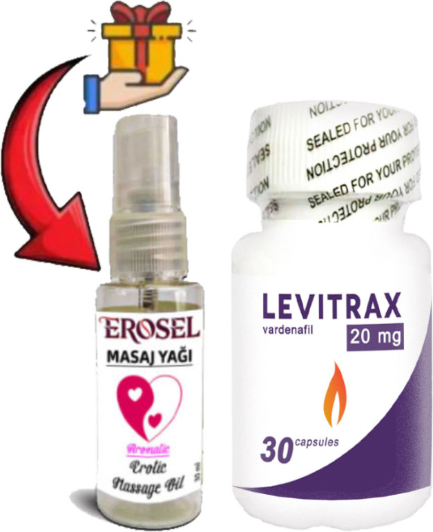 Levitrax Erkeklerin Performansına Özel 30LU Kapsüller + Erosel Erotikmasaj Yağı Hediye