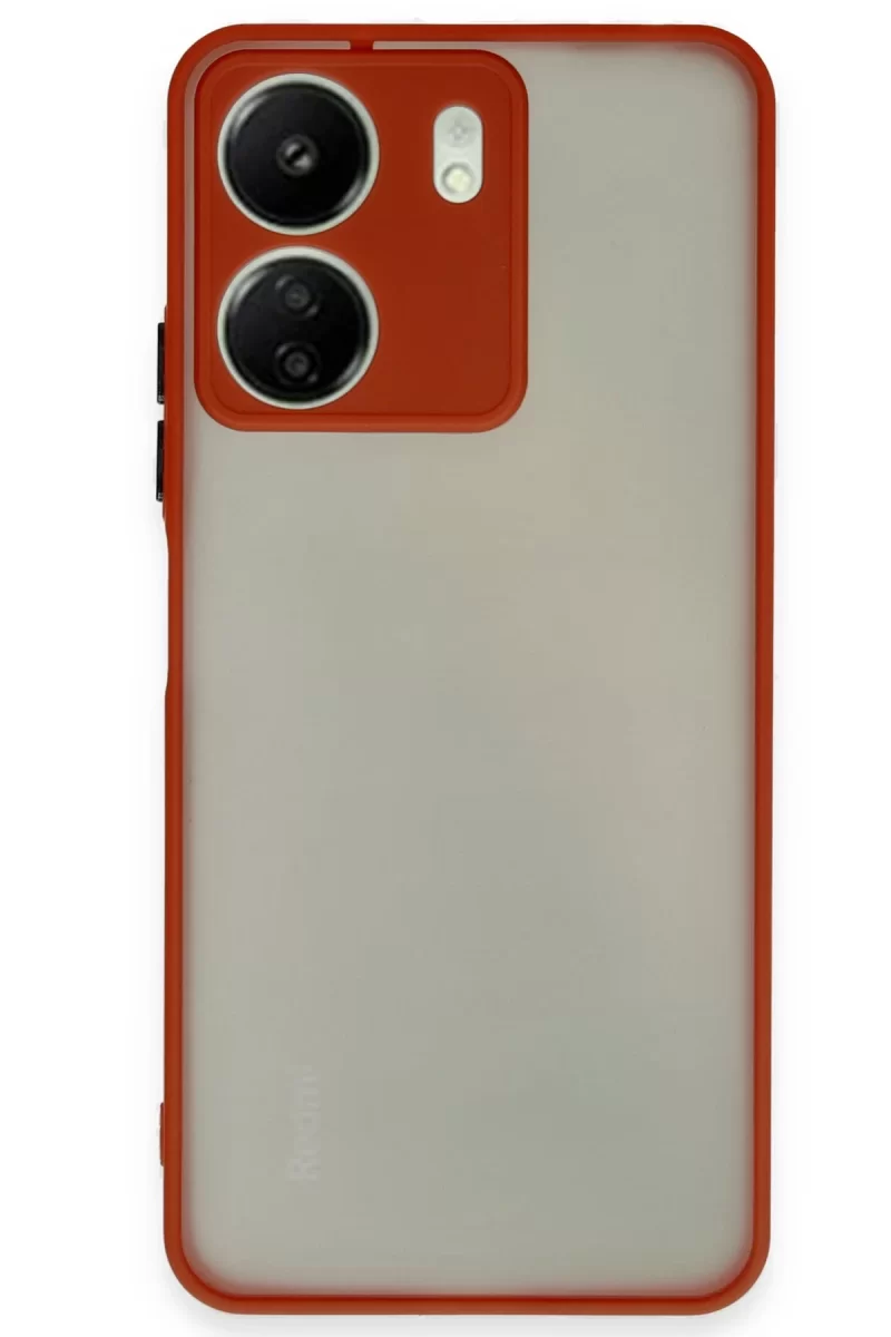 Xiaomi Redmi 13C Uyumlu Kılıf Montreal Silikon Kapak - Kırmızı