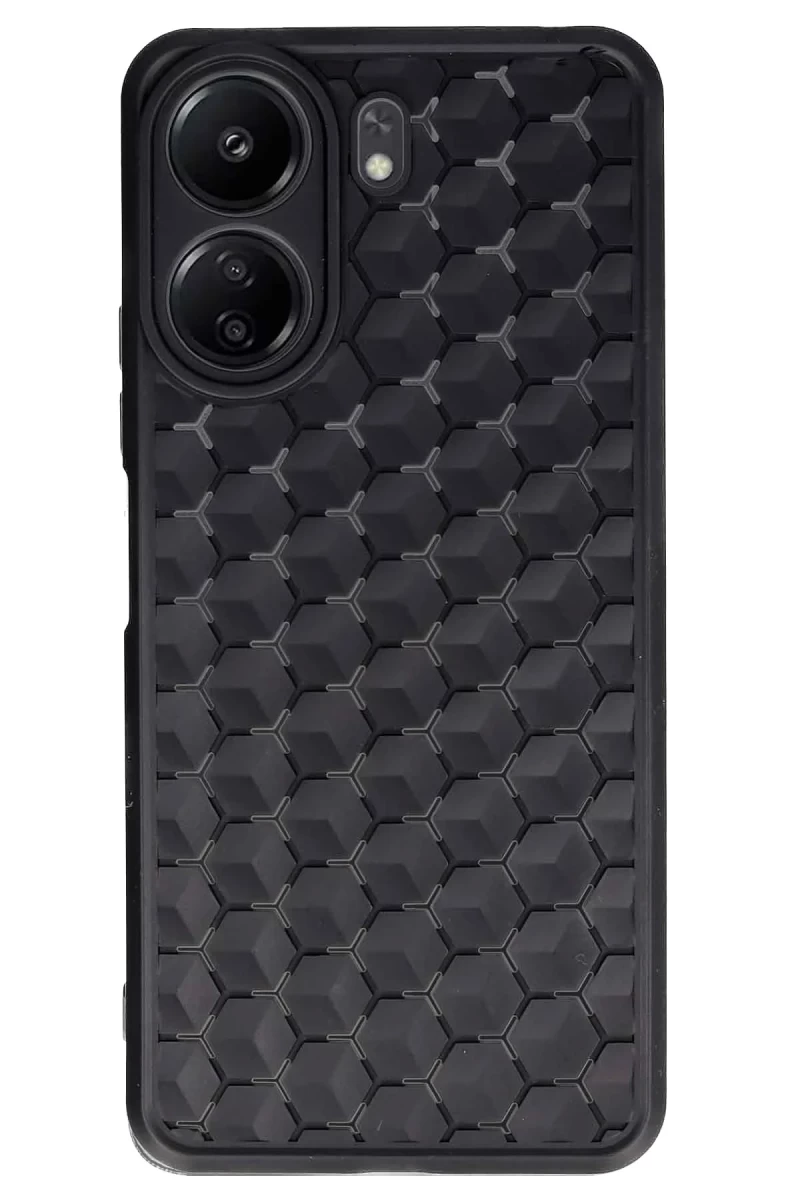 Xiaomi Redmi 13C Uyumlu Kılıf Petek Silikon Kapak - Siyah
