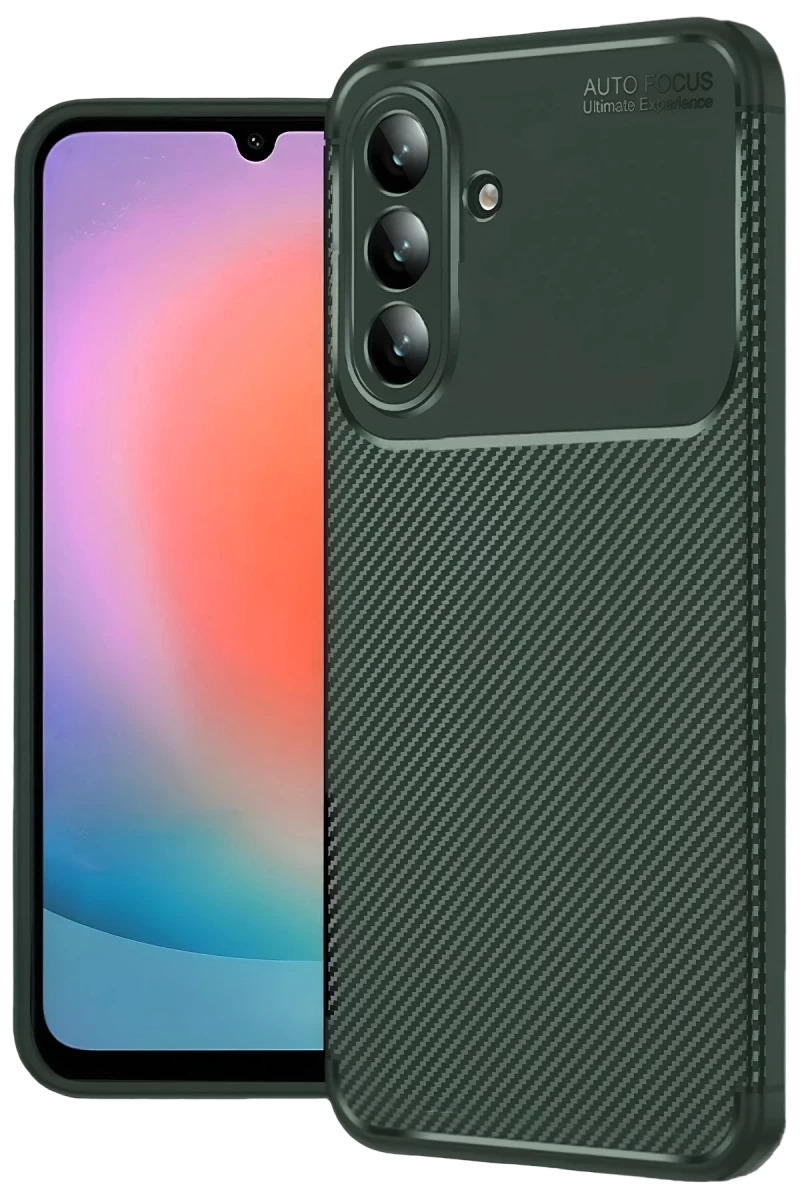 Samsung Galaxy S26 Plus Uyumlu Auto Focus Karbon Kapak - Koyu Yeşil
