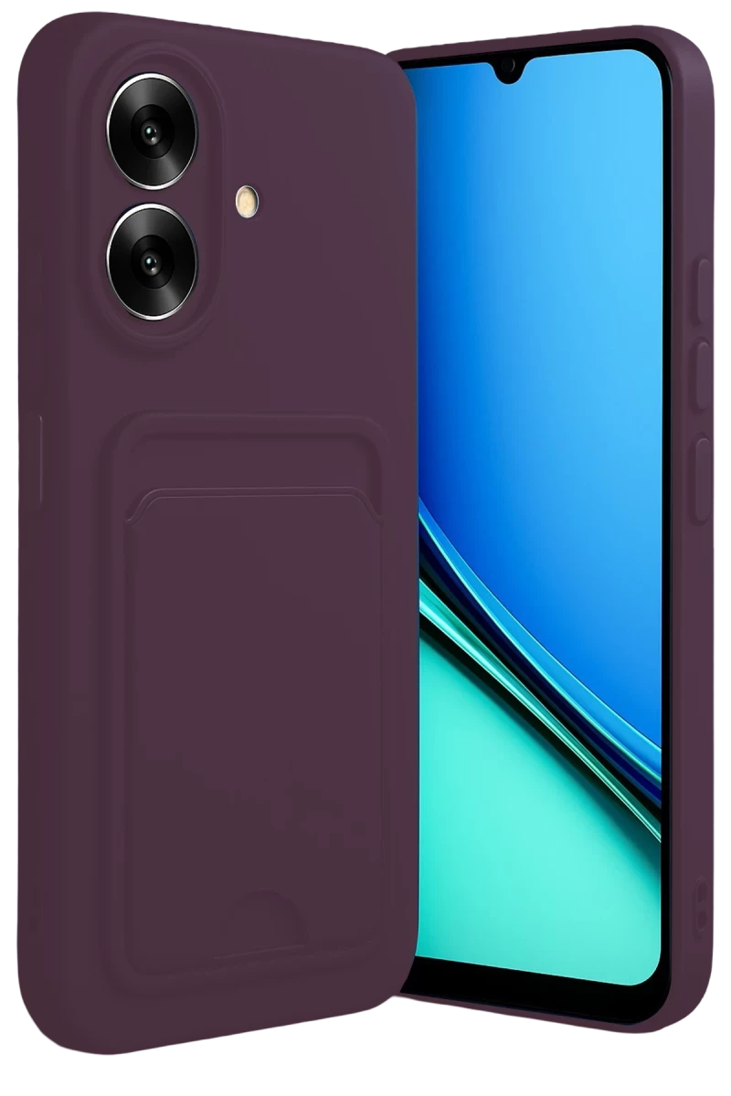 Realme Note 60 Uyumlu Kelvin Kartvizitli Silikon - Derin Mor
