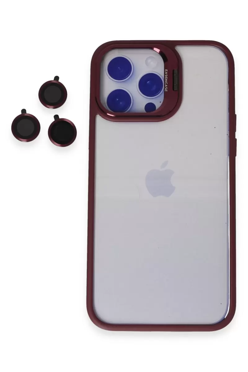 Joko Apple iPhone 14 Pro Uyumlu Kılıf Roblox Lens Standlı Kapak - Bordo