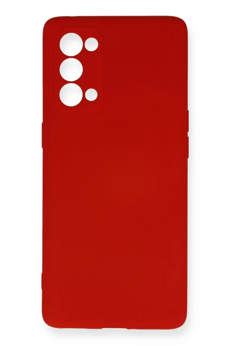 Oppo Reno 5 Pro Uyumlu Kılıf Nano içi Kadife Silikon - Kırmızı