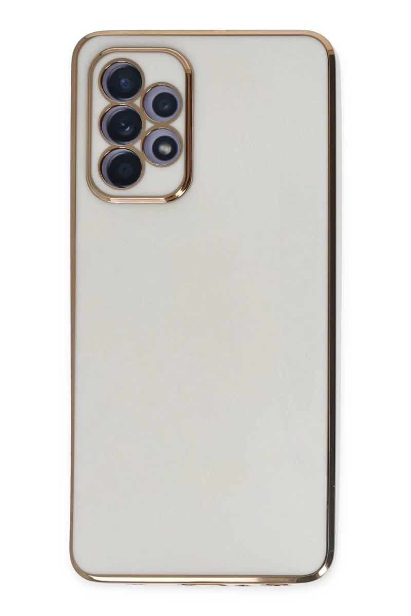 Samsung Galaxy A52 Uyumlu Kılıf Volet Silikon - Beyaz
