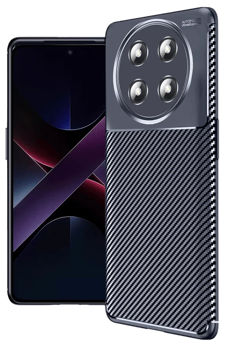 Honor Magic 7 Lite Uyumlu Kılıf Auto Focus Karbon Kapak - Lacivert
