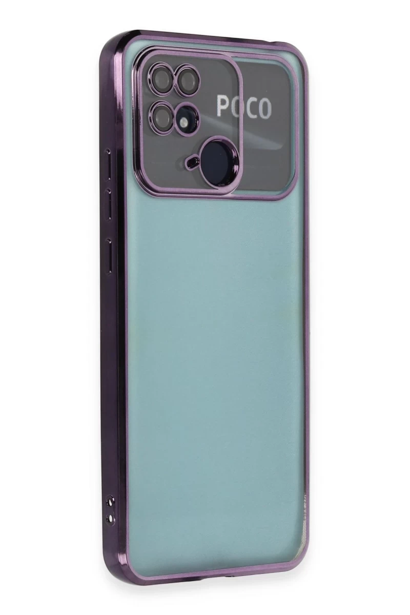 Xiaomi Redmi 10C Uyumlu Kılıf Lensli Silikon - Mor