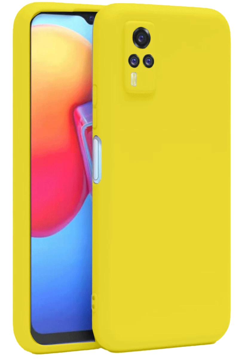 Vivo Y53S Uyumlu Kılıf Nano içi Kadife Silikon - Sarı