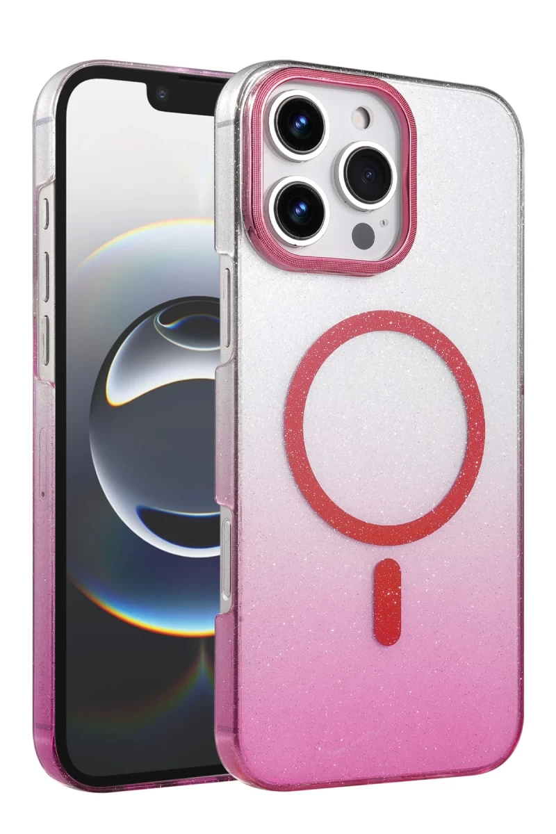 Apple iPhone 16 Pro Max Uyumlu Glossy Magsafe Kapak - Pembe