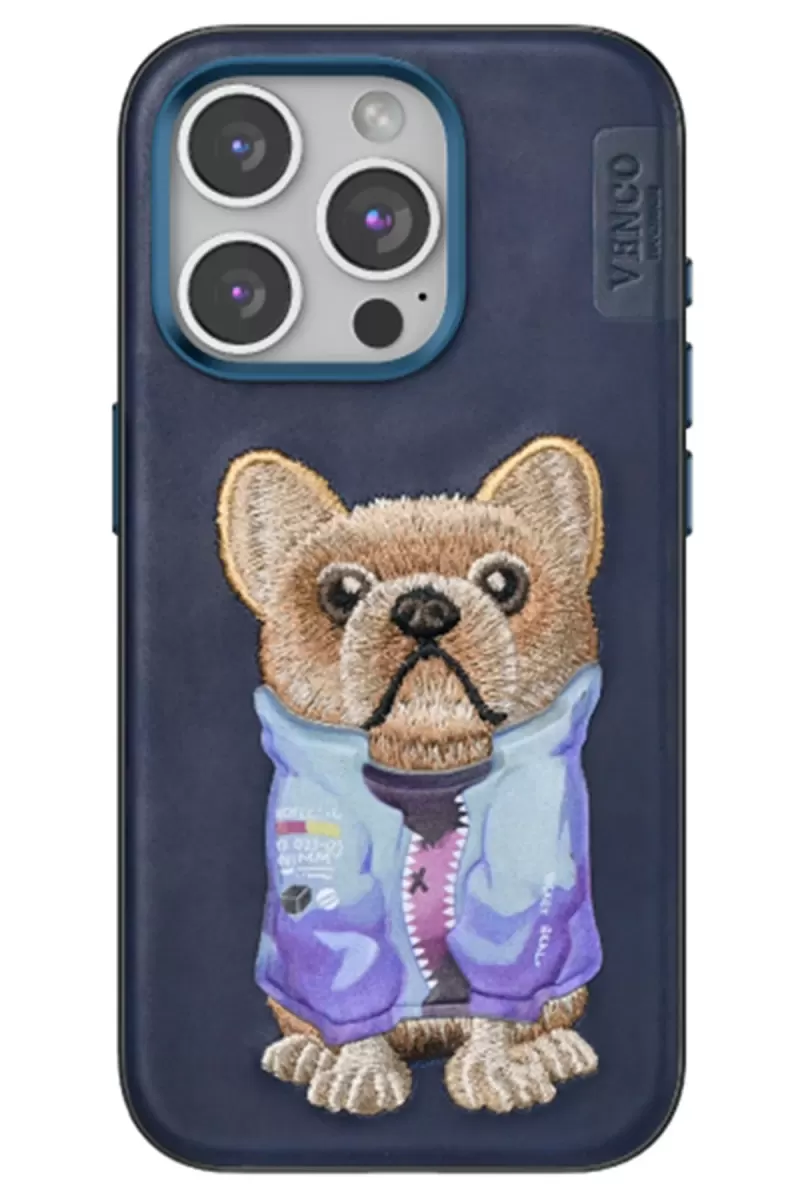Venco Apple iPhone 15 Pro Max Uyumlu Cute Desenli Kapak - Lacivert