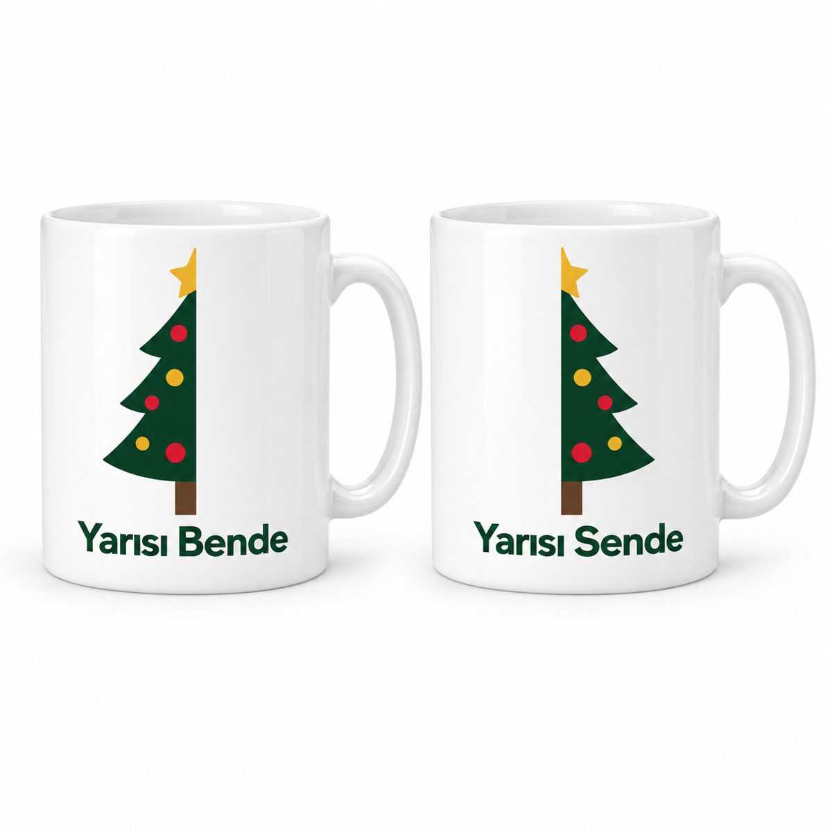 Yarısı Bende Yarısı Sende 2'li Porselen Kupa Seti - MODEL 402