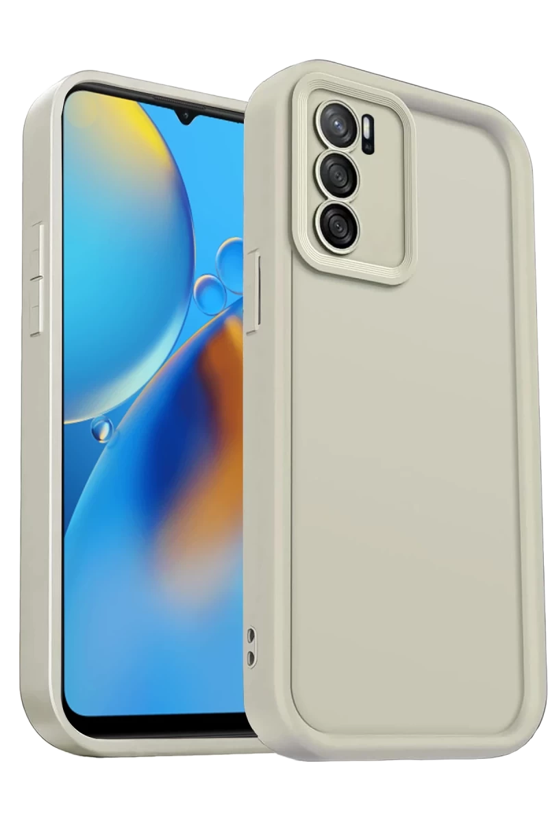 Oppo A16 Uyumlu Kılıf Viera Silikon - Krem