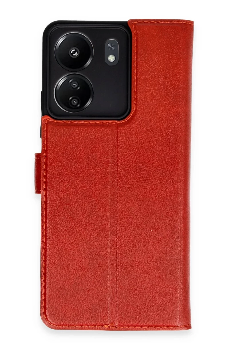 Xiaomi Redmi 13C Uyumlu Kılıf Trend S Plus Kapaklı Kılıf - Kırmızı