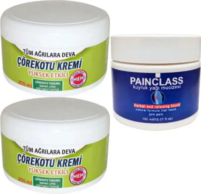 Süper Çörek Otu Kremi Xl Boy 2X200 ml +150 ml Kuyruk Yağı Kremi Painclass