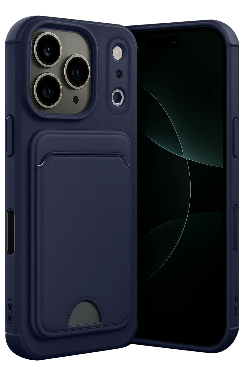 Apple iPhone 17 Pro Uyumlu Kelvin Kartvizitli Silikon - Lacivert
