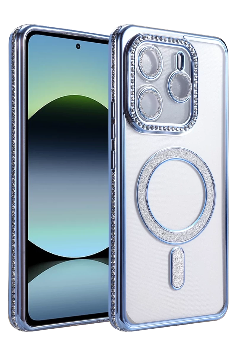 Xiaomi Redmi Note 14 4G Uyumlu Joke Simli Magneticsafe Kılıf - Mavi