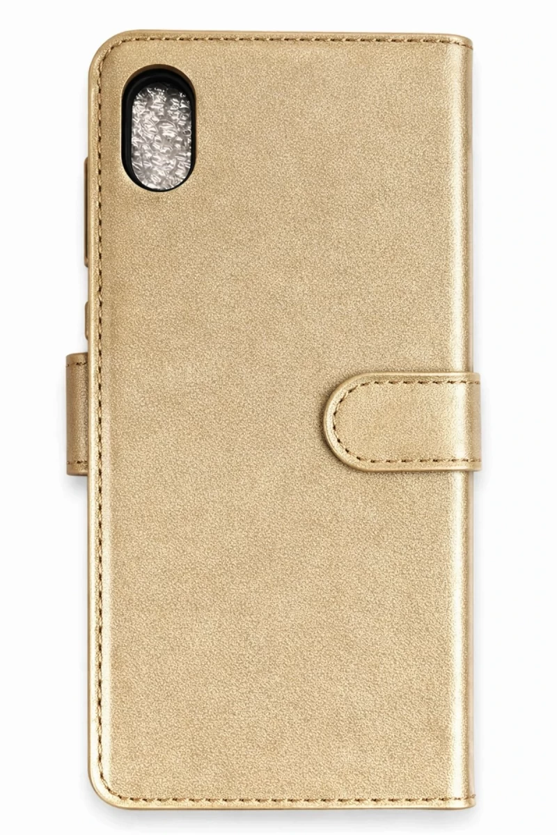 Apple iPhone XS Max Uyumlu Trend S Plus Kapaklı Kılıf - Gold