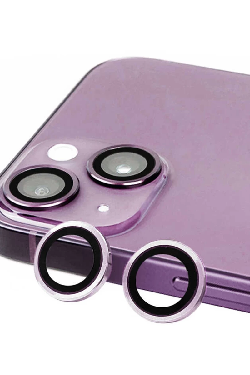 Apple iPhone 14 Uyumlu Raze Metal Kamera Lens - Mor
