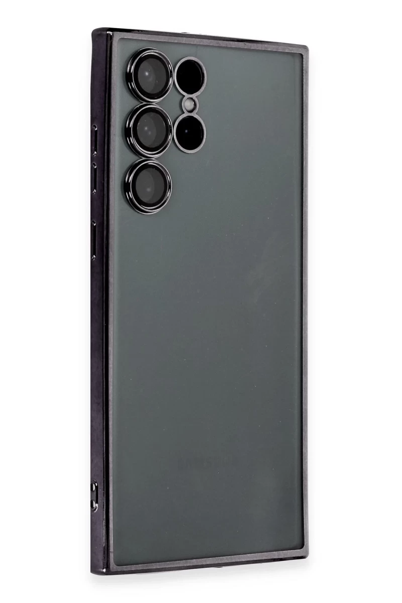 Samsung Galaxy S22 Ultra Uyumlu Kılıf Lensli Silikon - Siyah