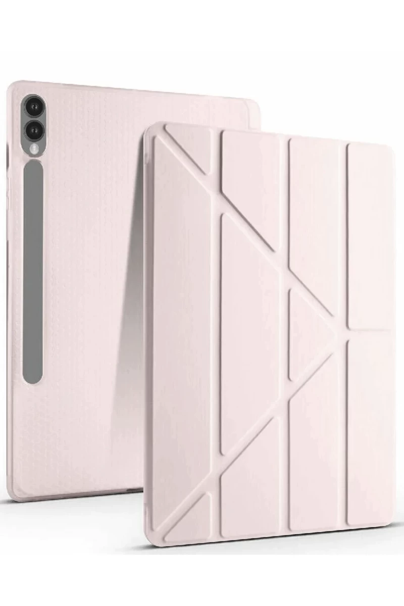 Samsung Galaxy X610 Tab S9 FE Plus 12.4 Kılıf Kalemlikli Mars Tablet Kılıfı - Rose Gold