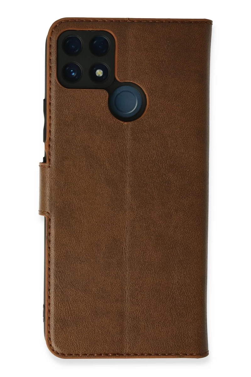 Realme C25 Uyumlu Kılıf Trend S Plus Kapaklı Kılıf - Taba