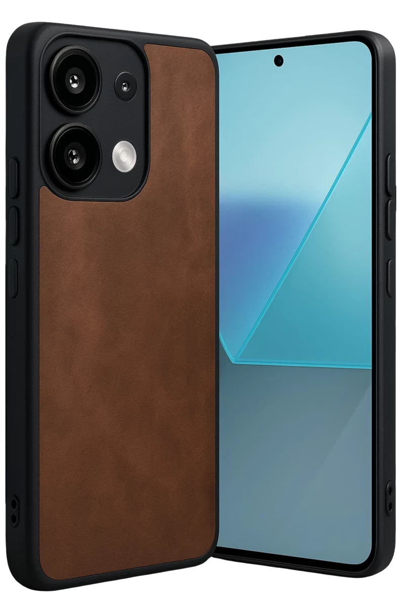 Xiaomi Redmi Note 13 4G Uyumlu Kılıf Aras Deri Kapak - Taba