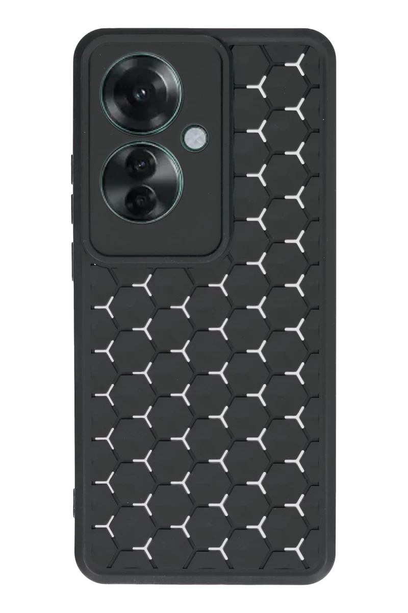 Oppo Reno 11F Uyumlu Kılıf Petek Silikon Kapak - Siyah