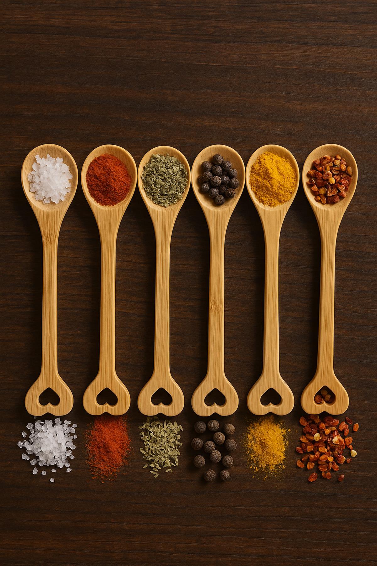 Ahşap Baharat Kaşığı Seti 6?lı 15 cm