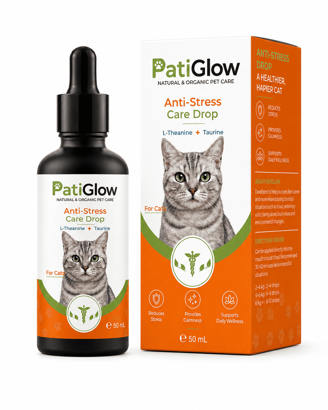 PatiGlow Kedi Anti-Stres Bakım Damlası 50 ml