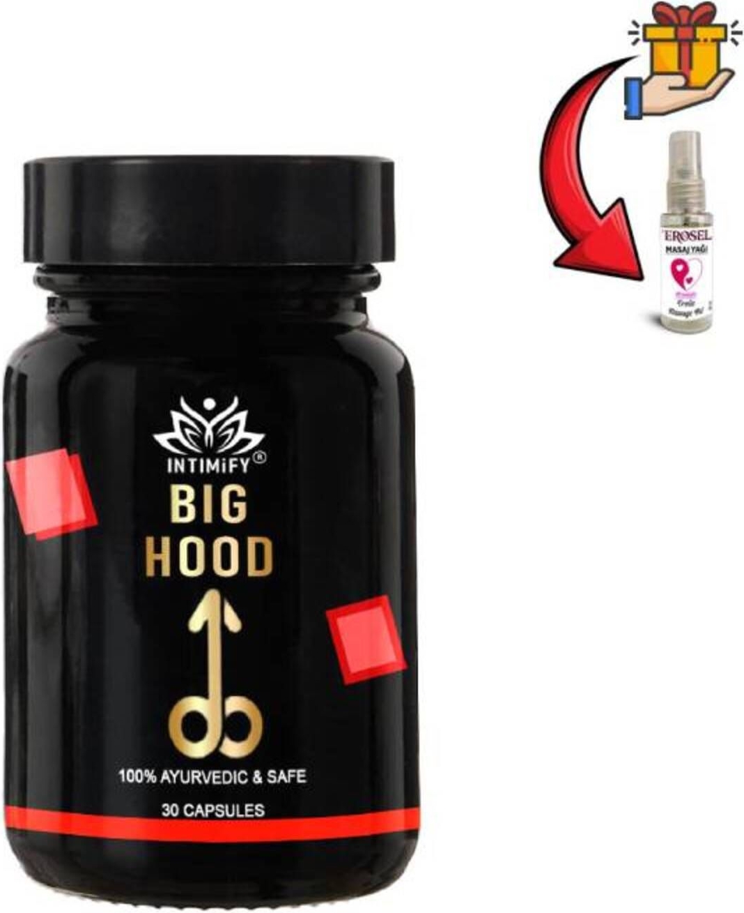 Storeknit Big Hood Erkekler İçin Takviye 30lı x 1 Adet Erosel Masaj Yağı