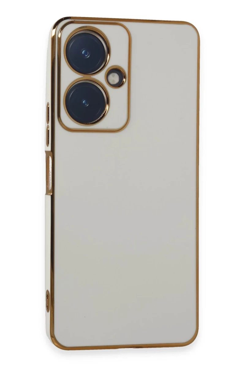 Vivo Y27 Uyumlu Kılıf Volet Silikon - Beyaz
