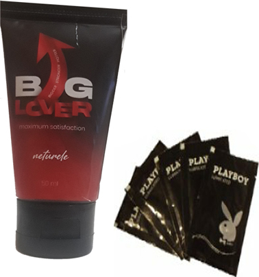 Big Lover Erkeklere Özel 50 ml Jel 50 ml Maximum Strength Hardening Gel For Men + Playboy 5 x 5 ml Lubricant  Jel