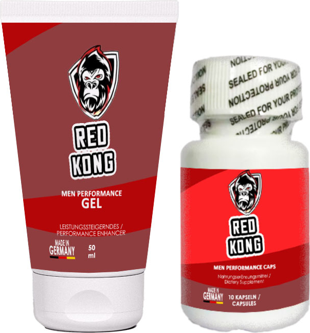 Red Kong Gel 2 Adet 50 ml Sert Performansınıza Jel + 2 Adet Red Kong 10 Lu Kaps Yüksek Güç