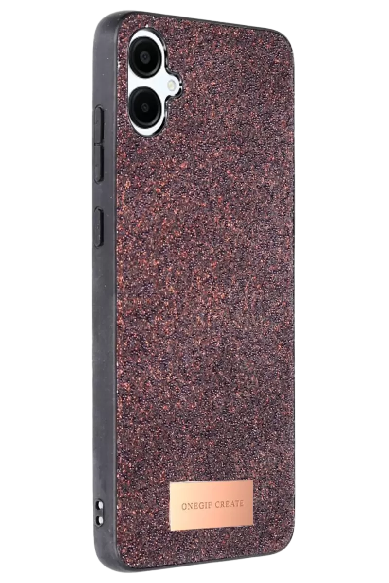 Onegif Samsung Galaxy A06 Uyumlu Bright Simli Kapak - Derin Mor