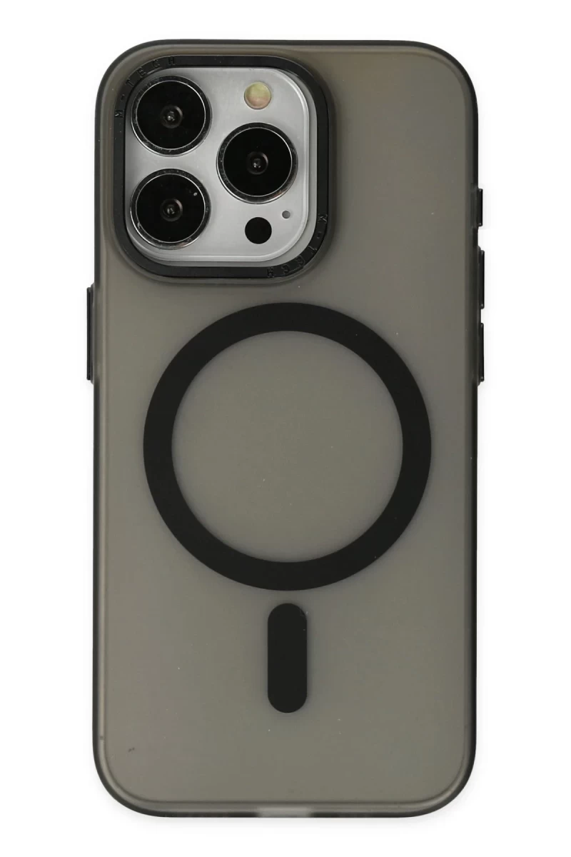 Apple iPhone 15 Pro Uyumlu Kılıf Lodos Magneticsafe Mat Kapak - Siyah