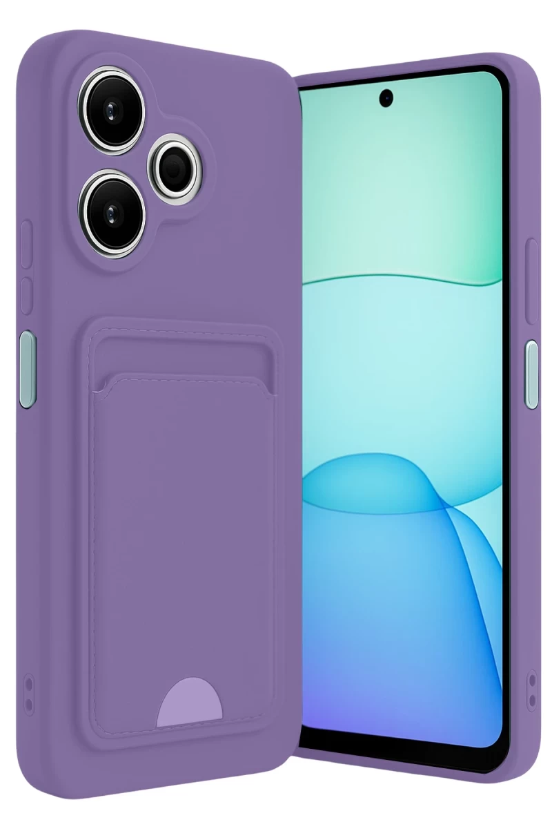 Xiaomi Redmi 13 4G Uyumlu Kılıf Kelvin Kartvizitli Silikon - Lila
