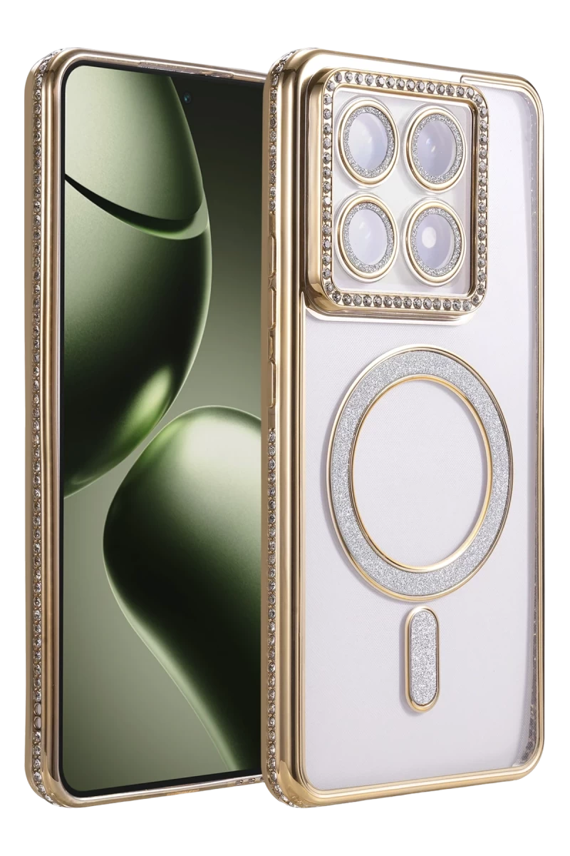 Xiaomi Mi 14T Pro Uyumlu Joke Simli Magneticsafe Kılıf - Gold