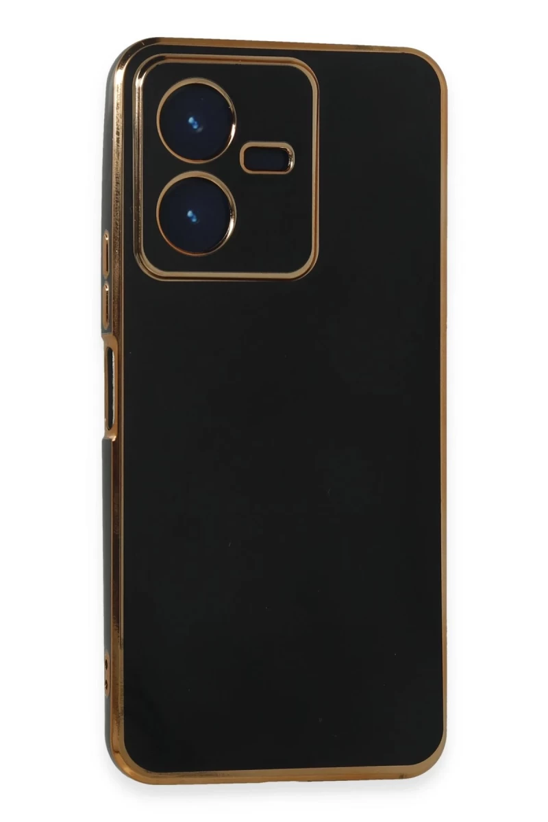 Vivo Y22 2022 Uyumlu Kılıf Volet Silikon - Siyah