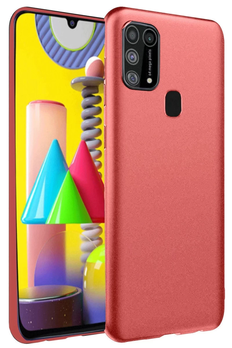 Samsung Galaxy M31 Uyumlu Kılıf Nano içi Kadife Silikon - Kiremit