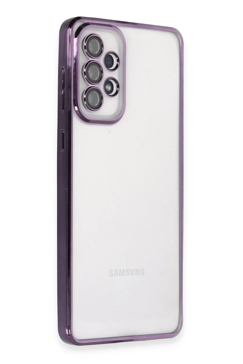 Samsung Galaxy A53 5G Uyumlu Kılıf Lensli Silikon - Mor