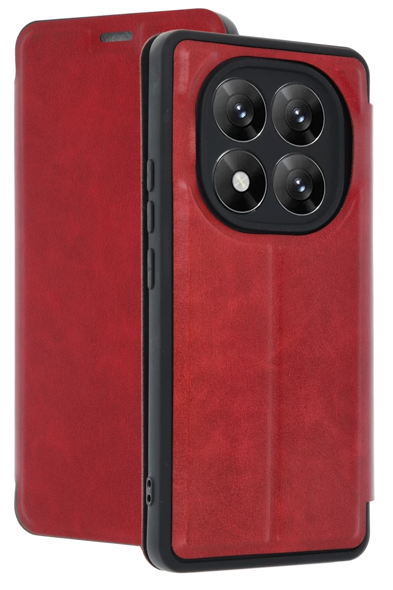 Xiaomi Redmi Note 14 Pro 5G Uyumlu Kılıf Flip Cover - Kırmızı