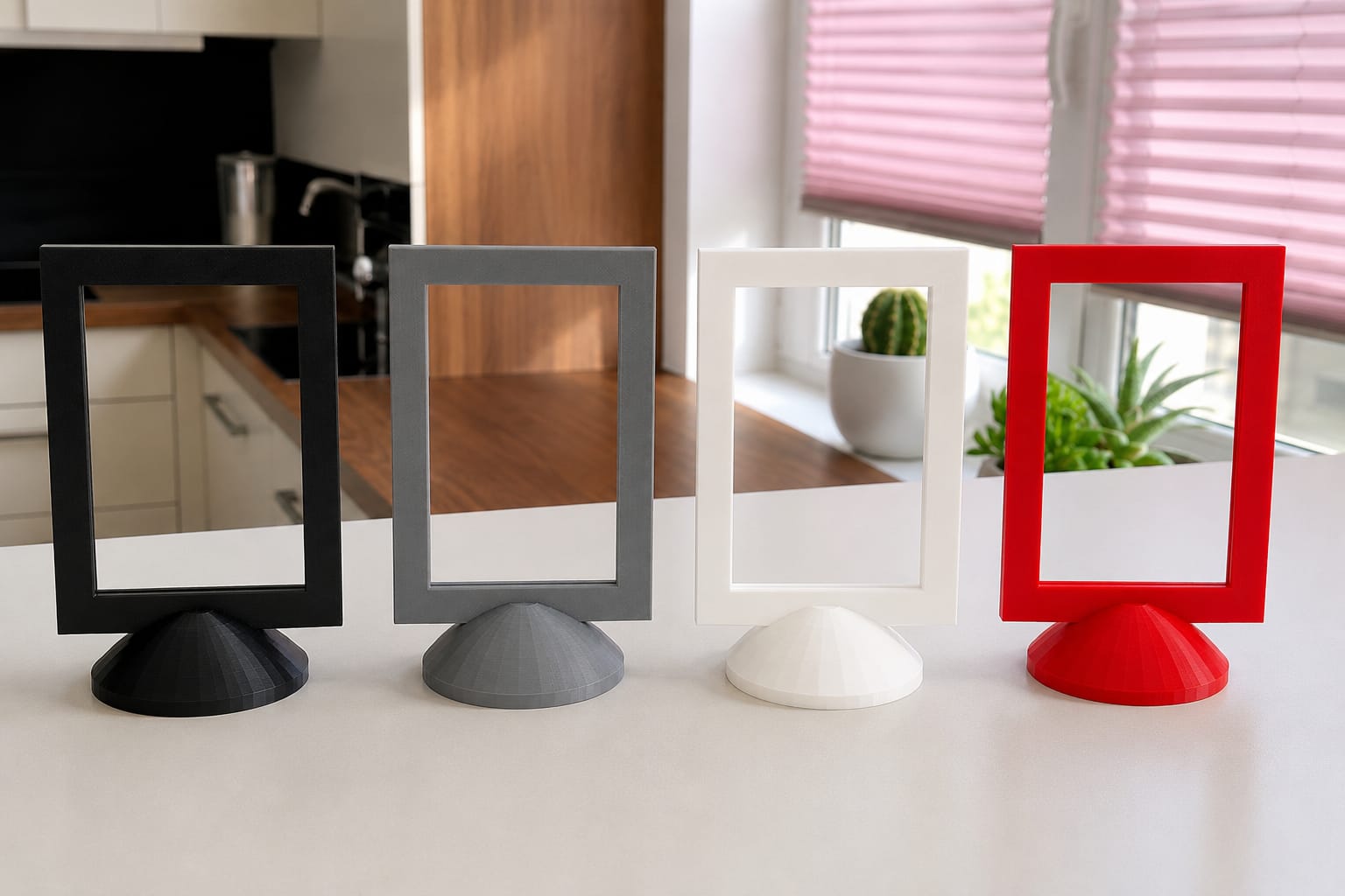 3D Baskı Modern Fotoğraf Çerçevesi - Masaüstü ve Raf Üstü Dekoratif Resimlik-Siyah